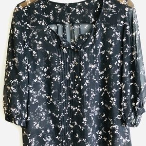 Black Floral Blouse
